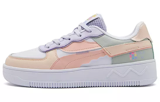 Кеды, скейтборд обувь женская низкая белый/фиолетовый 361°