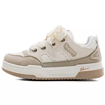 Кеды, скейтборд обувь женская низкая белый/хаки Warrior