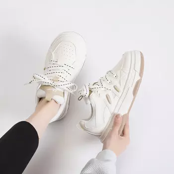 Кеды, скейтборд обувь женская низкая белый/хаки Warrior