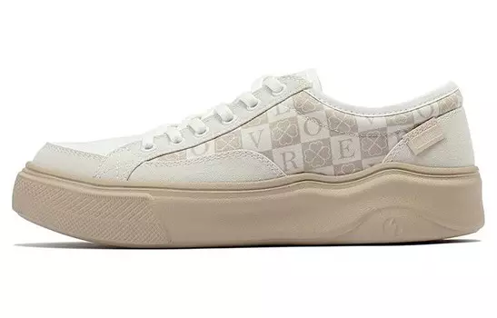 Кеды, скейтборд обувь женская низкая белый/коричневый 361°