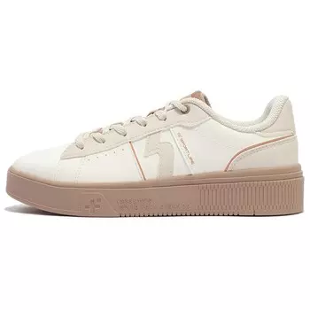 Кеды, скейтборд обувь женская низкая белый-коричневый 361°