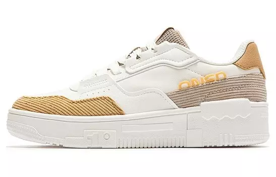 Кеды, скейтборд обувь женская низкая белый/коричневый 361°