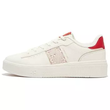 Кеды, скейтборд обувь женская низкая белый/красный 361°