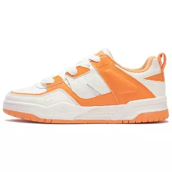 Кеды, скейтборд обувь женская низкая белый/оранжевый 361°