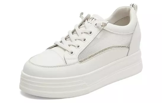 Кеды, скейтборд обувь женская низкая белый Pt'Son