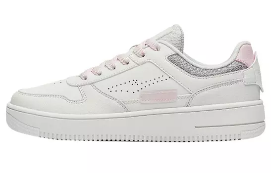 Кеды, скейтборд обувь женская низкая белый/розовый Erke