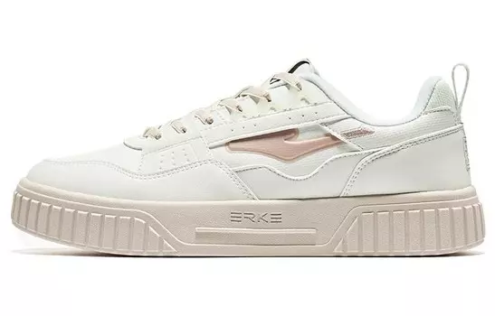 Кеды, скейтборд обувь женская низкая белый/розовый Erke