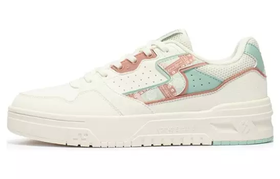 Кеды, скейтборд обувь женская низкая белый/розовый 361°