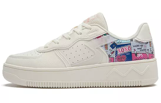 Кеды, скейтборд обувь женская низкая белый/розовый 361°