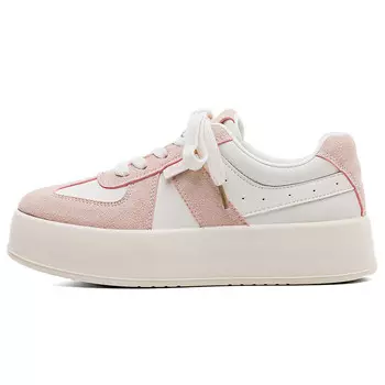 Кеды, скейтборд обувь женская низкая белый/розовый Warrior