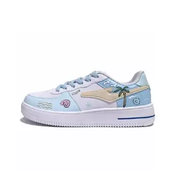 Кеды, скейтборд обувь женская низкая белый/синий Erke