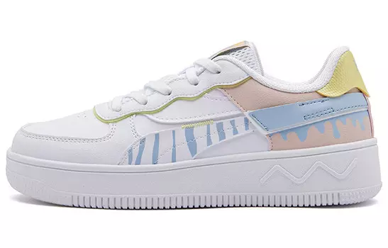 Кеды, скейтборд обувь женская низкая белый/синий 361°