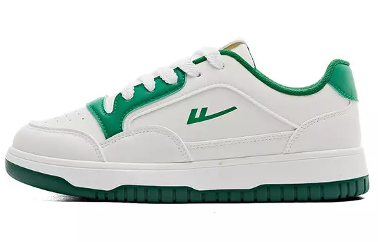 Кеды, скейтборд обувь женская низкая белый/зеленый Warrior