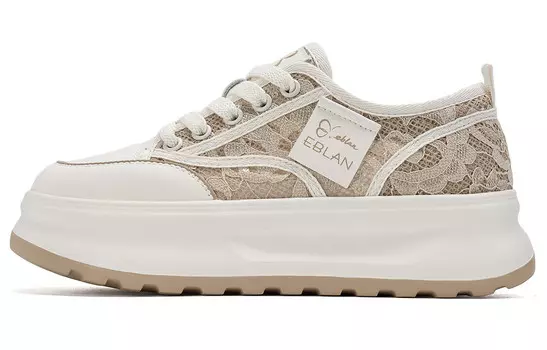 Кеды, скейтборд обувь женская низкая бежевая Eblan