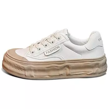 Кеды, скейтборд обувь женская низкая бежевая Foxer