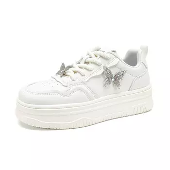 Кеды, скейтборд обувь женская низкая бежевая Foxer