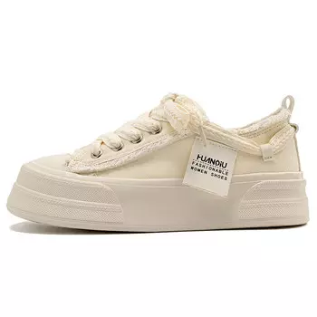 Кеды, скейтборд обувь женская низкая бежевая Huanqiu