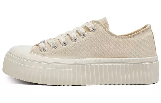 Кеды, скейтборд обувь женская низкая бежевая Renben