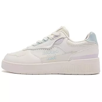 Кеды, скейтборд обувь женская низкая бежевая/розовый/синий Qiaodan