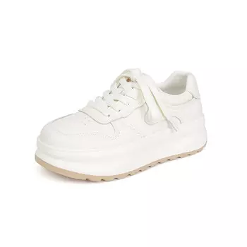 Кеды, скейтборд обувь женская низкая бежевая/темно-бежевая Josiny