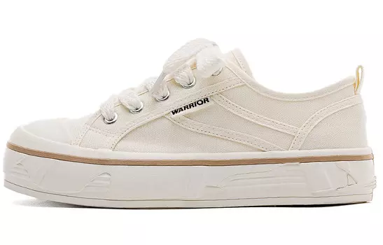 Кеды, скейтборд обувь женская низкая бежевая Warrior