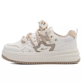 Кеды, скейтборд обувь женская низкая бежевая Warrior