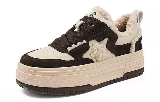 Кеды, скейтборд обувь женская низкая бежево-коричневый Eblan