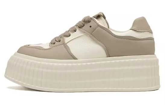 Кеды, скейтборд обувь женская низкая бежево-коричневый Aokang