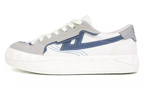 Кеды, скейтборд обувь женская низкая бежевый белый серый синий Warrior