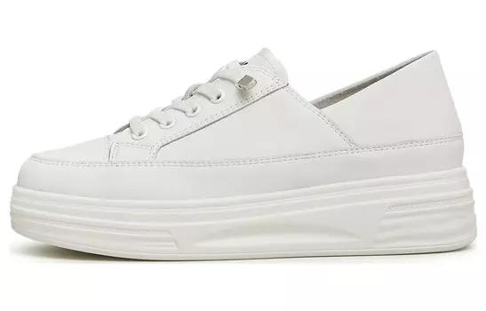 Кеды, скейтборд обувь женская низкая бежевый/белый Teenmix