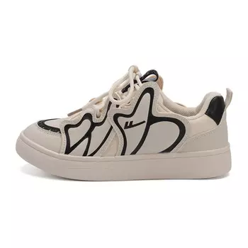 Кеды, скейтборд обувь женская низкая бежевый/черный Warrior