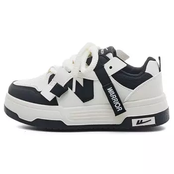 Кеды, скейтборд обувь женская низкая бежевый/черный Warrior