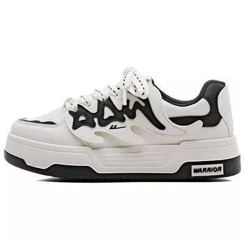 Кеды, скейтборд обувь женская низкая бежевый/черный Warrior