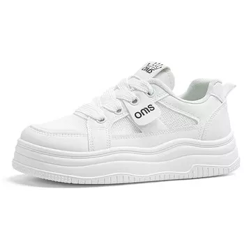 Кеды, скейтборд обувь женская низкая бежевый/черный Oms