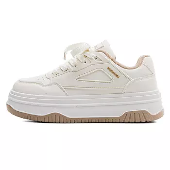 Кеды, скейтборд обувь женская низкая бежевый хаки Huanqiu