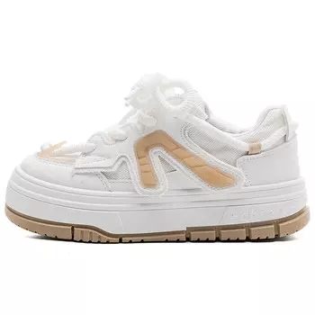 Кеды, скейтборд обувь женская низкая бежевый хаки Warrior