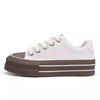 Кеды, скейтборд обувь женская низкая бежевый/коричневый Deerway