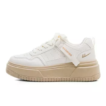 Кеды, скейтборд обувь женская низкая бежевый/коричневый Warrior