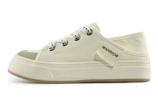 Кеды, скейтборд обувь женская низкая бежевый/коричневый Warrior