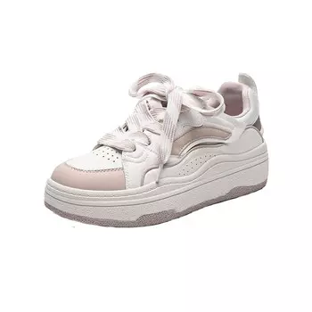 Кеды, скейтборд обувь женская низкая бежевый/розовый Dme