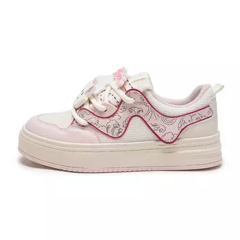 Кеды, скейтборд обувь женская низкая бежевый/розовый Hotwind