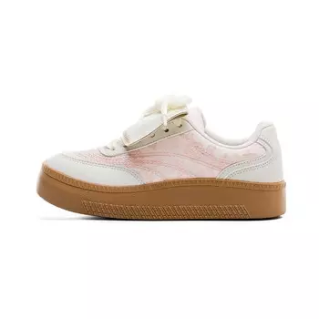 Кеды, скейтборд обувь женская низкая бежевый/розовый Warrior