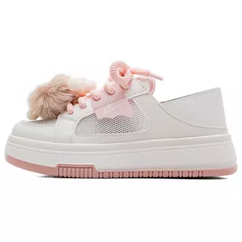 Кеды, скейтборд обувь женская низкая бежевый/розовый Warrior