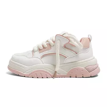 Кеды, скейтборд обувь женская низкая бежевый/розовый Humanism 1986