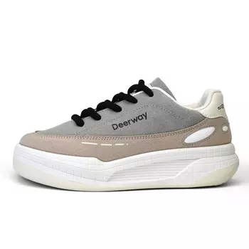 Кеды, скейтборд обувь женская низкая бежевый/серый Deerway