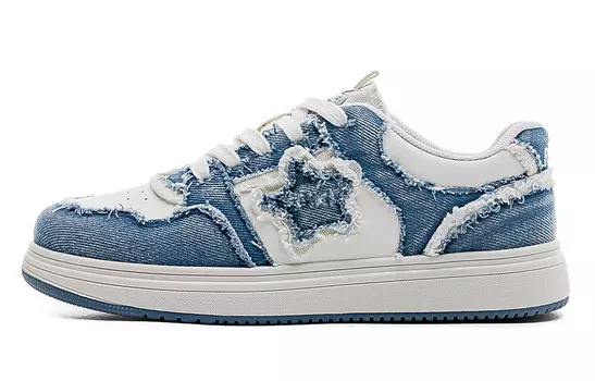 Кеды, скейтборд обувь женская низкая бежевый/синий Renben