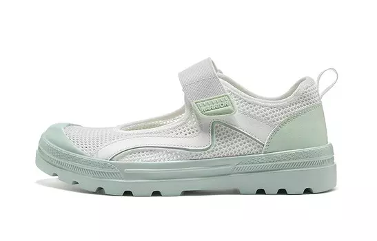 Кеды, скейтборд обувь женская низкая бежевый/зеленый Warrior