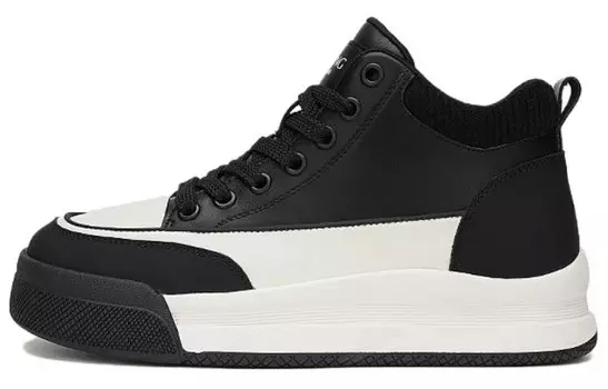 Кеды, скейтборд обувь женская низкая черный белый Aokang