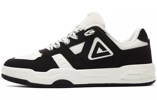 Кеды, скейтборд обувь женская низкая черный/белый Peak