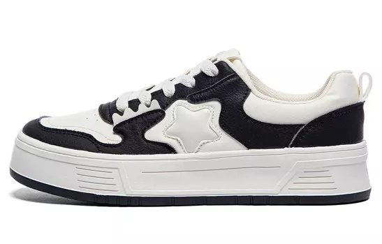 Кеды, скейтборд обувь женская низкая черный/бежевый Renben